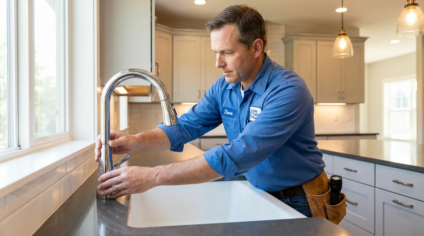 Kitchen faucet installation by Johns Plumbing LLC in Robins